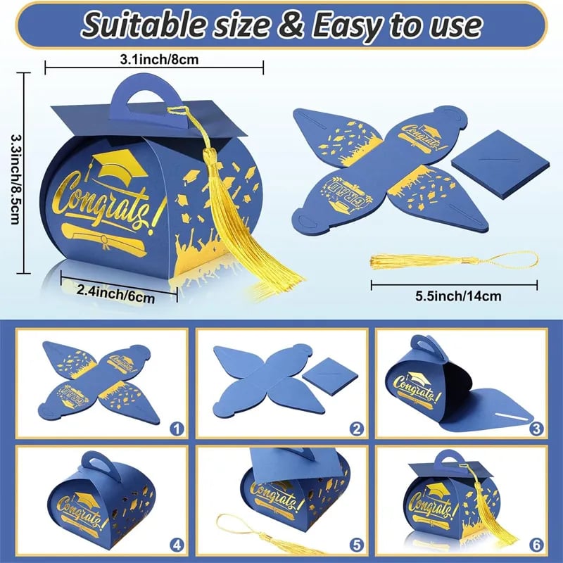 🔥Hot Sale 49% OFF🔥30 Pcs Mini Graduation Cap Candy Cards