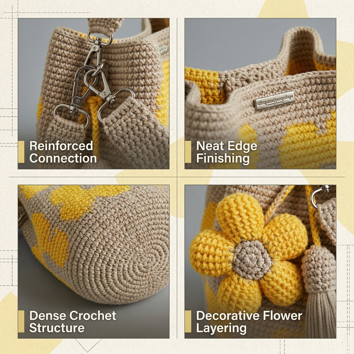 🌼✨Handmade Crochet Flower Tote