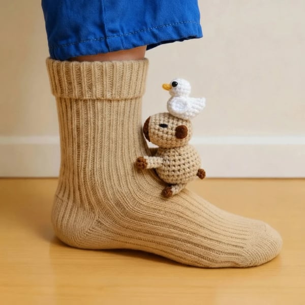 Cozy 3D Knit Animal Socks