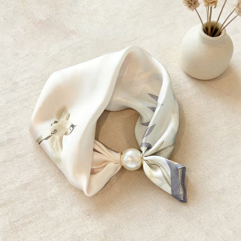 🤍 Pearl Scarf Necklace with Magnetic Clasp