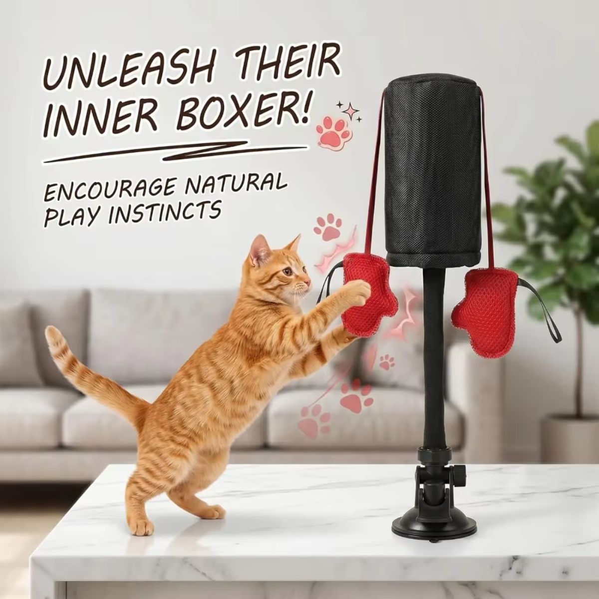 The Sparring Partner — Suction Cup Cat Boxing Toy