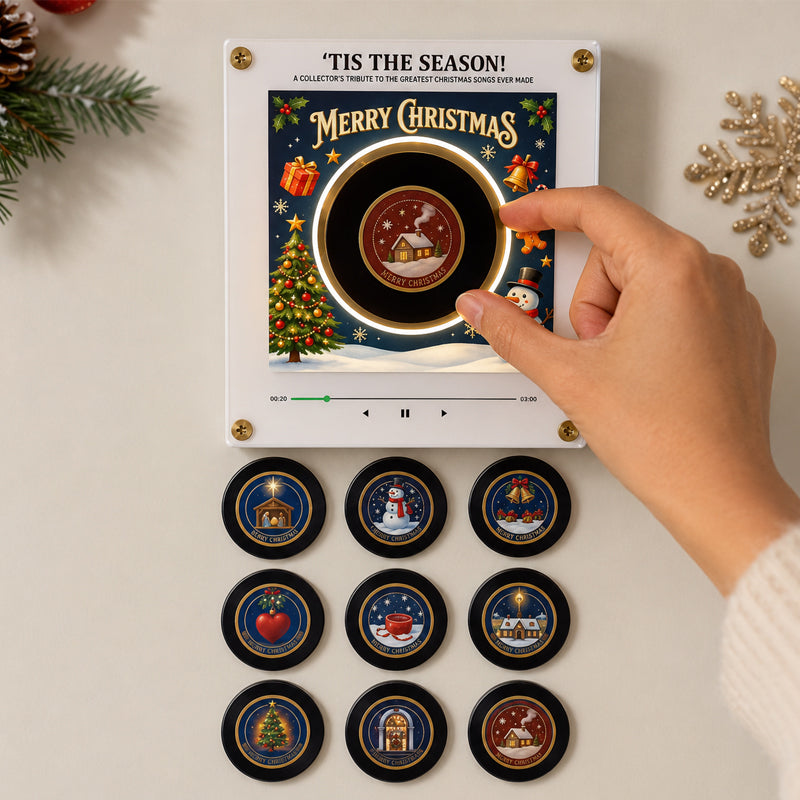Christmas Music Refrigerator Stickers | 9 Classic Christmas Songs Interactive Holiday Decor