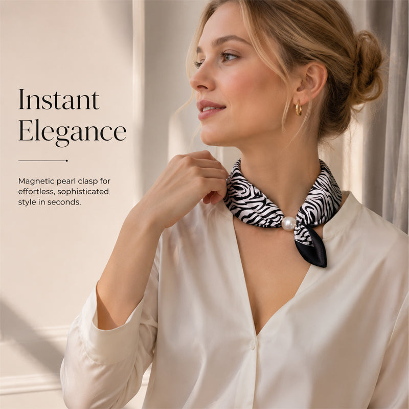 🤍 Pearl Scarf Necklace with Magnetic Clasp