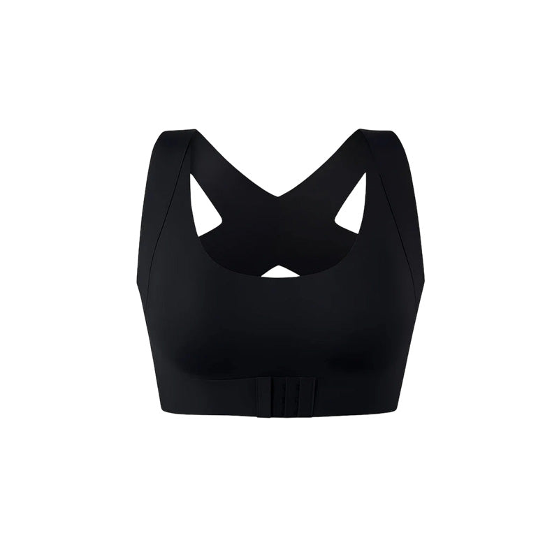 Wireless Support Bra with Front Closure and Crossed Straps at the Back