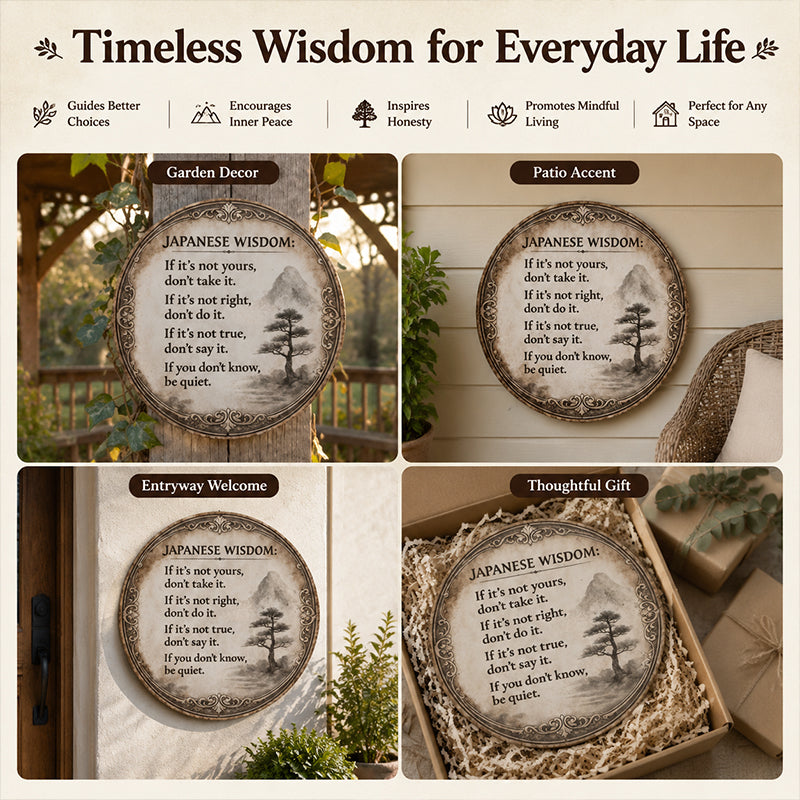🍂 Vintage Eastern Wisdom Quote Sign