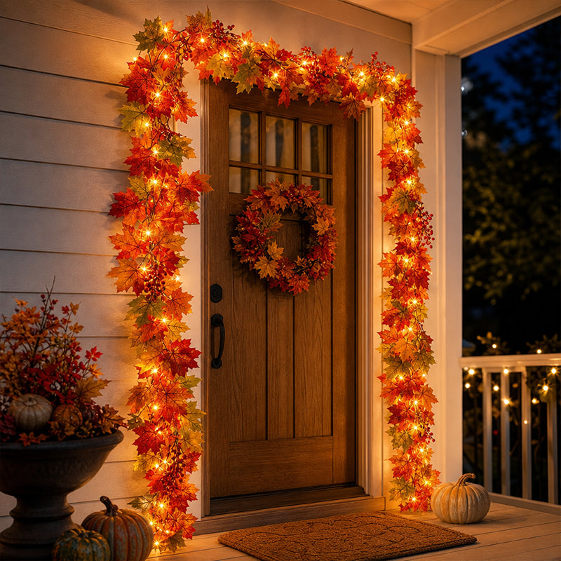 Autumn Maple Leaf Garland Decoration Set | Create a Warm Autumn Home Atmosphere