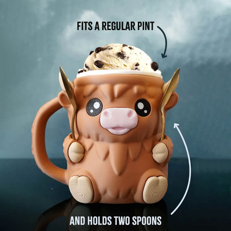 Ferdinand Highland Cow Ice Cream Pint Holder