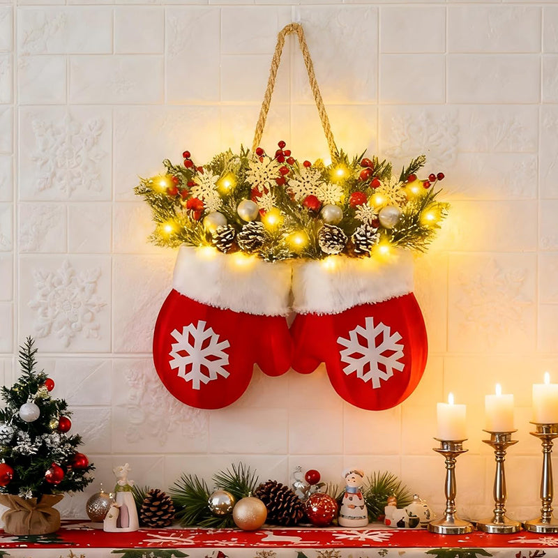 🎅 Sparkling Christmas Glove Wreath · Create a warm and cosy Christmas atmosphere