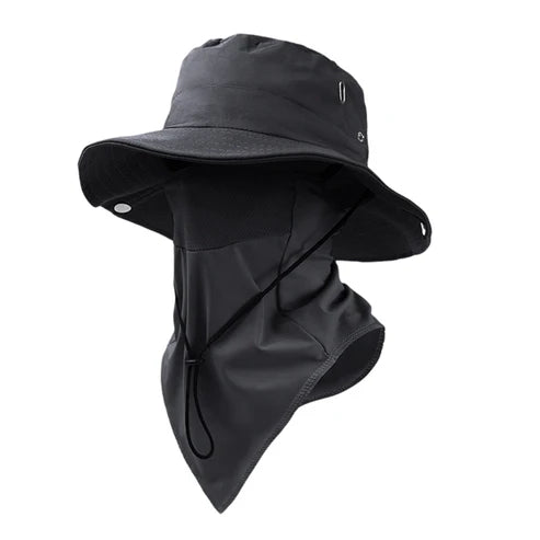☀️ Breathable fishing hat with a removable face mask