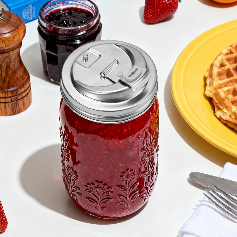 Stainless Steel Wide-mouth Mason Jar Lid 🥤
