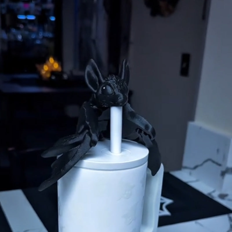 🦇 Spooky-Cute Bat Straw Topper