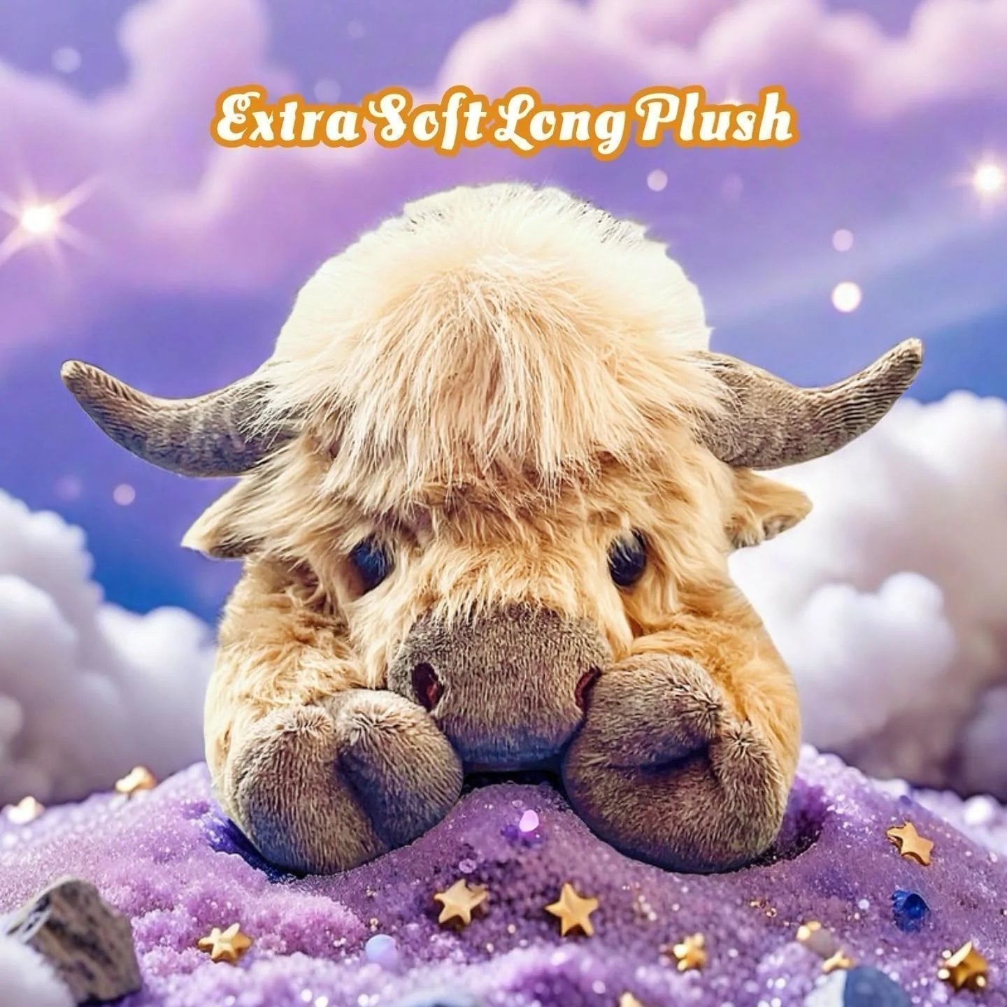 Cute cartoon highland cow stuffed animal
