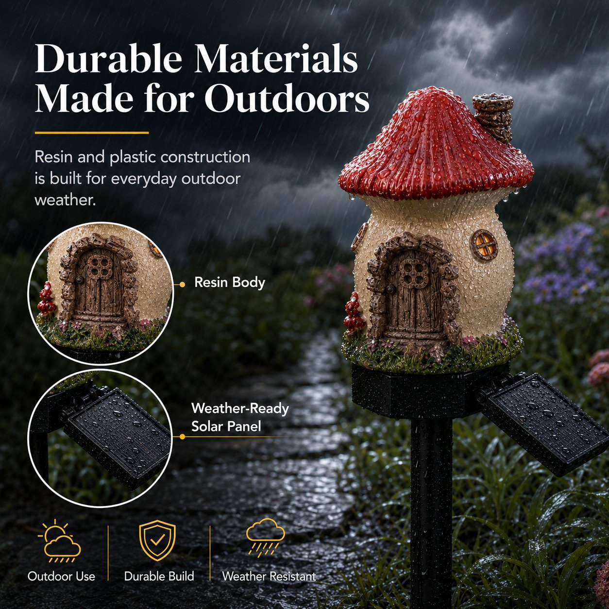 🏆Limited Time Sale 49% OFF🌙🏡Solar Fairy-Tale Mushroom Cottage Garden Light