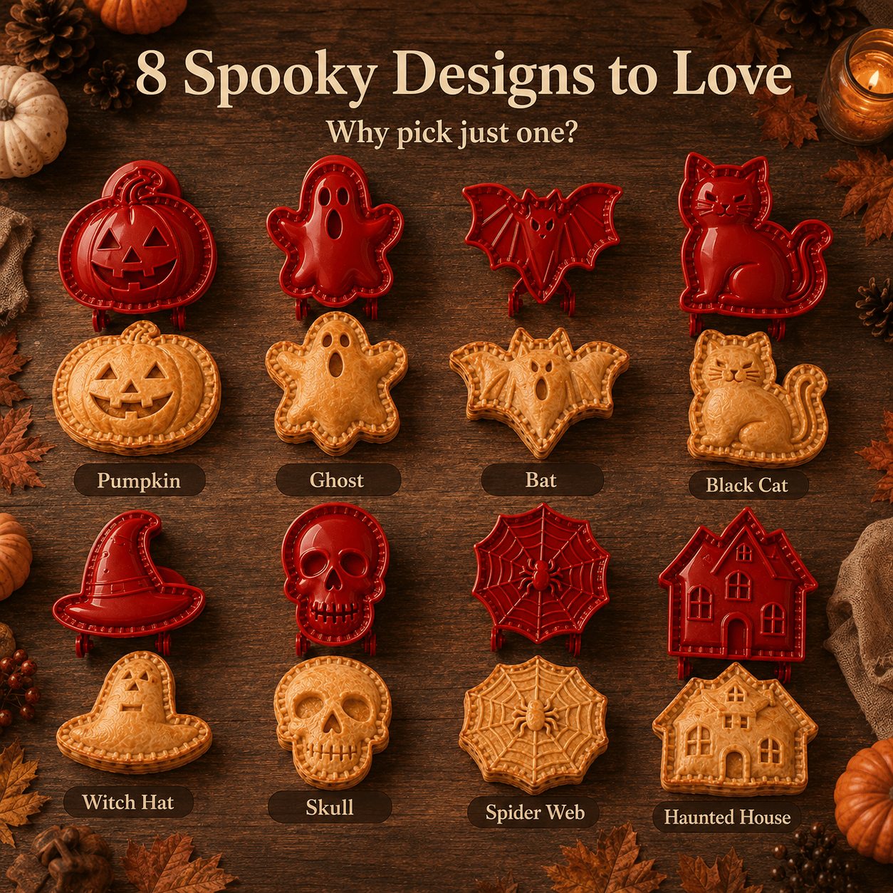 🎃 8-Piece Halloween Mini Hand Pie Mold Set