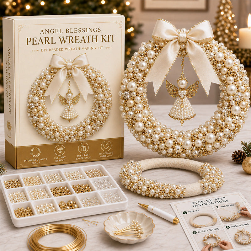 🔥Last Day BUY 3 GET 1 FREE⏳ Last Day 49% OFF – 🎄✨ DIY Christmas Pearl Wreath Kit – Handmade Beaded Holiday Door Décor 💎🎀