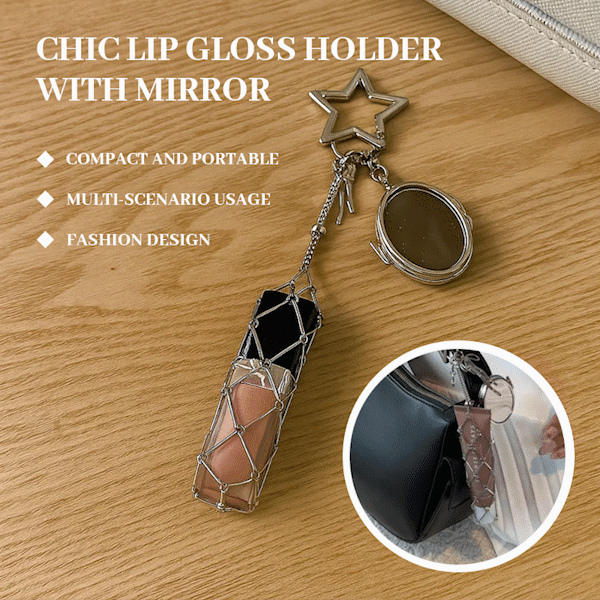 💄Chic Lip Gloss Holder with Mirror