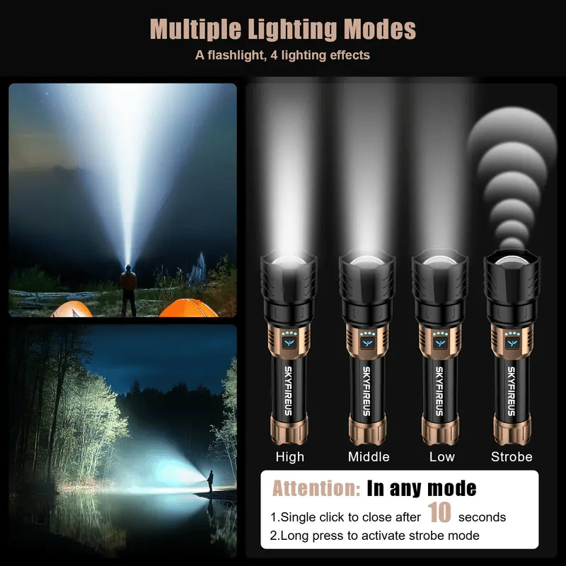1097 flashlight strong light ultra bright outdoor camping home long-range portable ultra long endurance lighting
