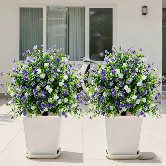 🌸Artificial potted trees with ground stakes