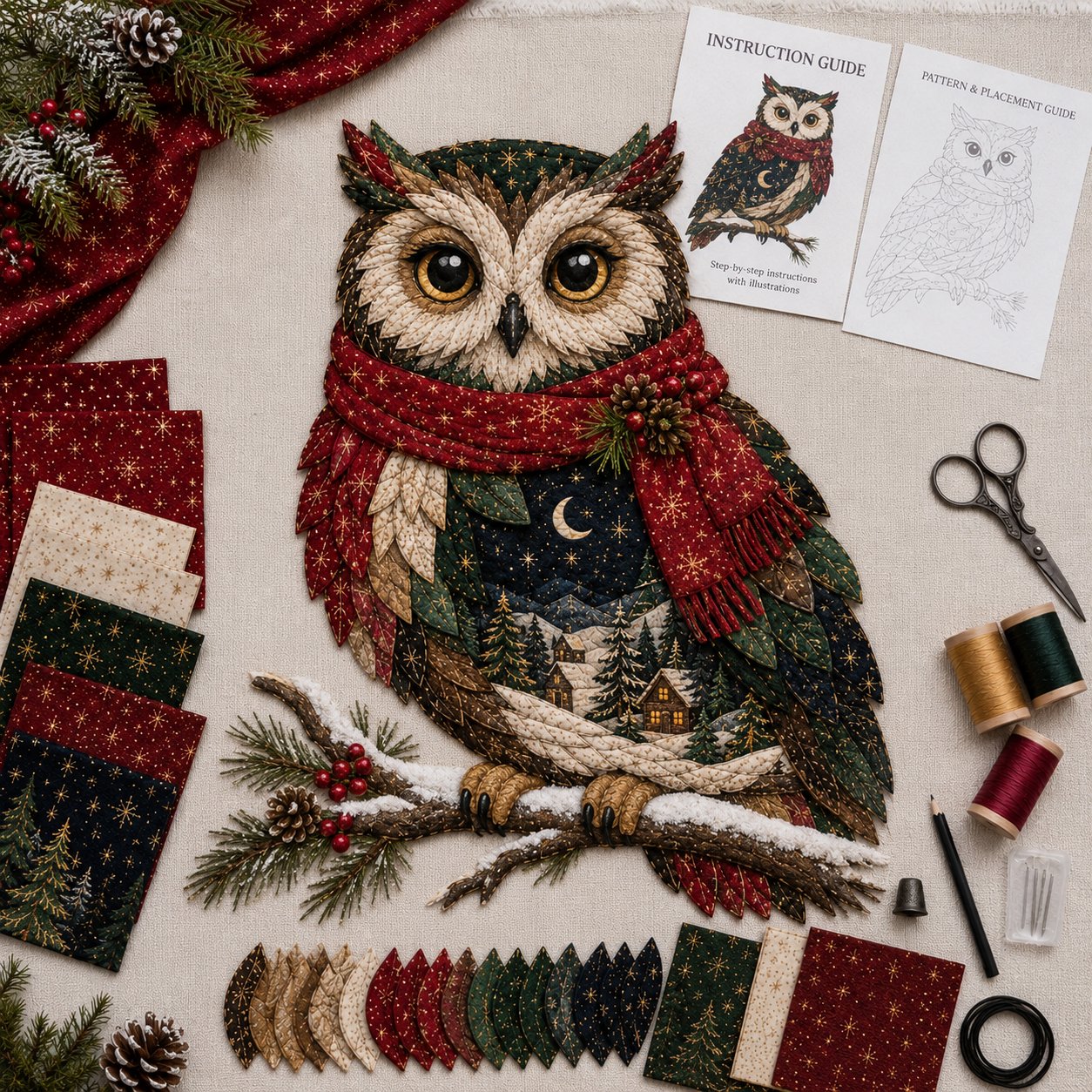 🔥Last Day 49% OFF - 🎄🎅Christmas Woodland Wildlife DIY Patchwork Kit