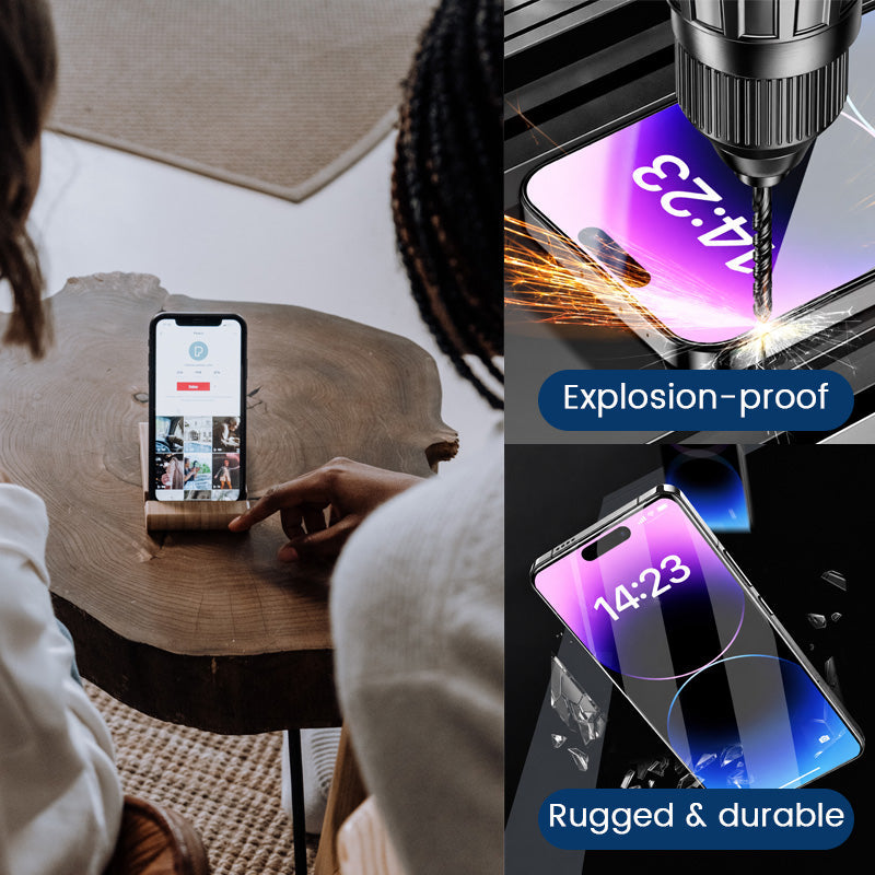 Red Shimmer Privacy Tempered Glass Screen Protector for iPhone