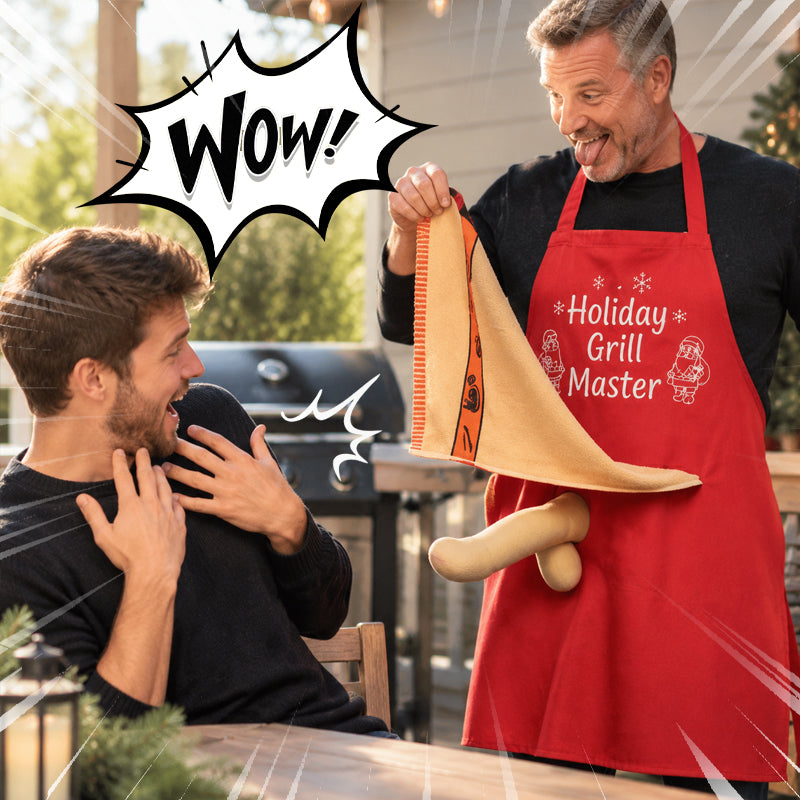 🎄🍖 Fun Christmas BBQ Apron