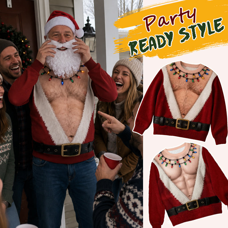 Funny Christmas Santa Shirt – Hilarious Ugly Christmas Sweater for Men