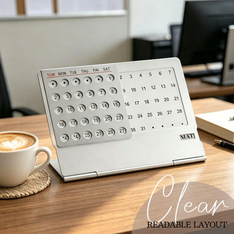 📅 Metal Perpetual Desk Calendar