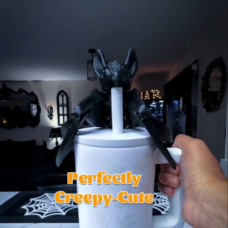 🦇 Spooky-Cute Bat Straw Topper