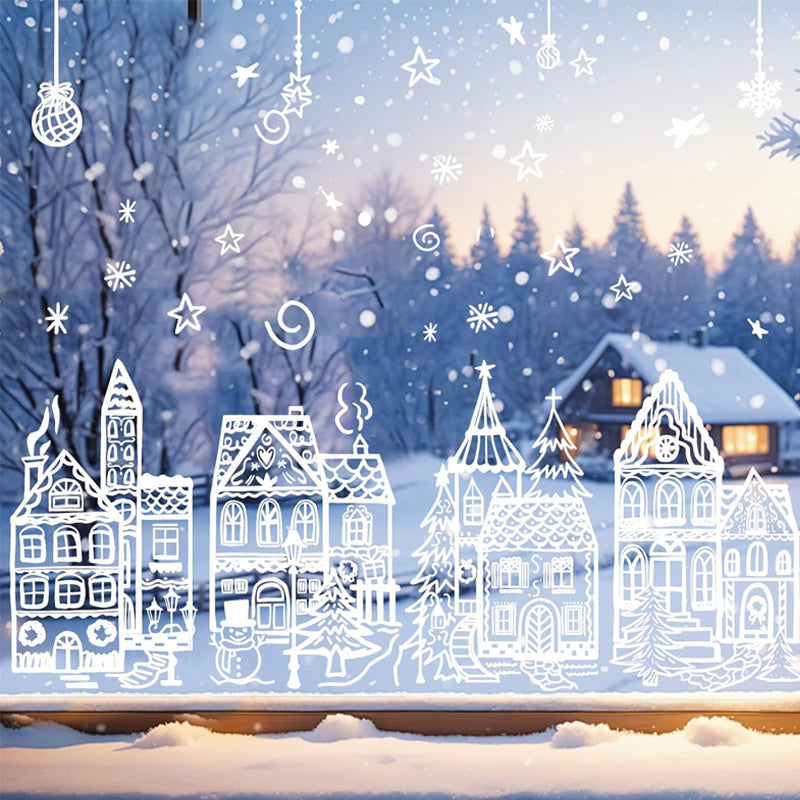 Naklejki świątecznej wioski