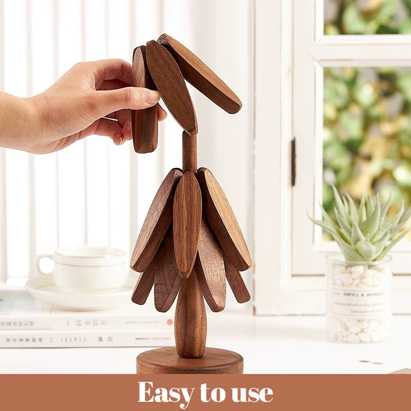 Premium Heat-Resistant Natural Wooden Trivet Set for Hot Dishes