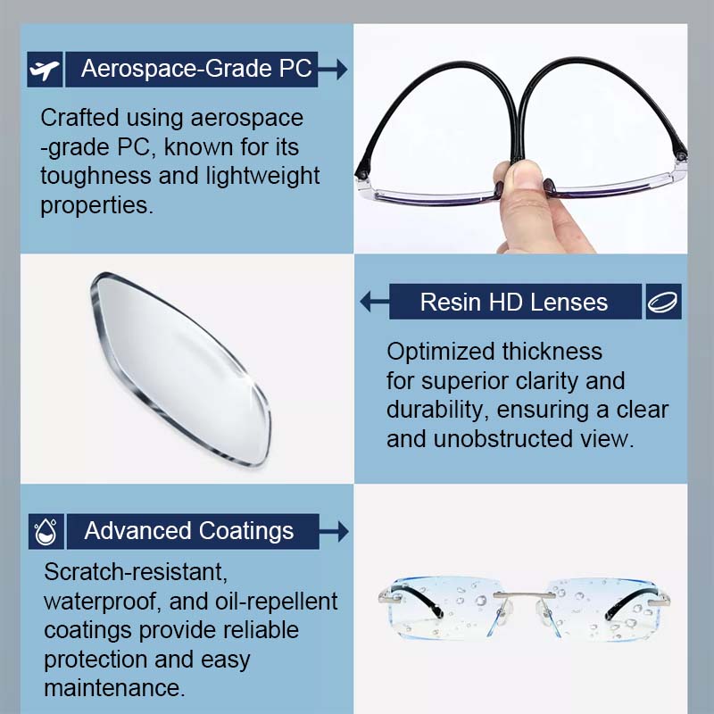 HIGH-HARDNESS ANTI-BLUE LIGHT READING GLASSES FOR DUAL USE