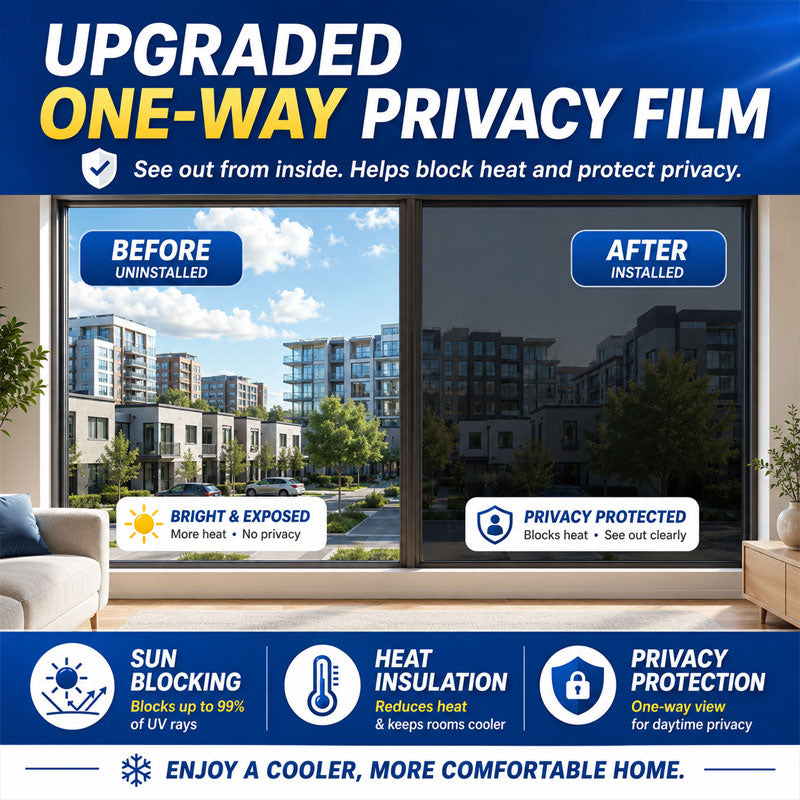 One-Way Privacy Window Film Heat Insulation Balcony Sunshade Glass Sticker Living Room Window Sunscreen