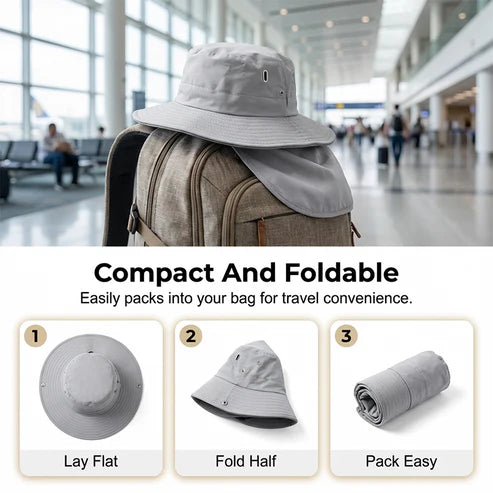 ☀️ Breathable fishing hat with a removable face mask
