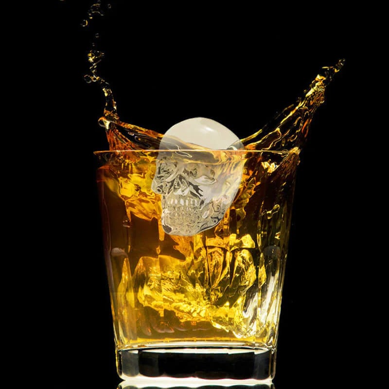 🥳2026 HOT SALE💀🧊 50% OFF! DIY Silicone Skull Ice Cube Tray – Giant slow-melt skull for whiskey, cocktails & more.✨