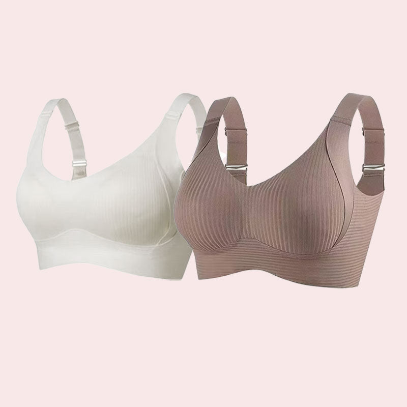 🎁Women's Ribbed Push Up Adjustable Wireless Bra