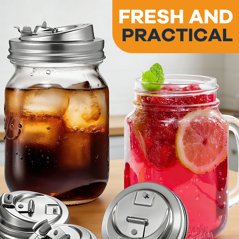 Stainless Steel Wide-mouth Mason Jar Lid 🥤