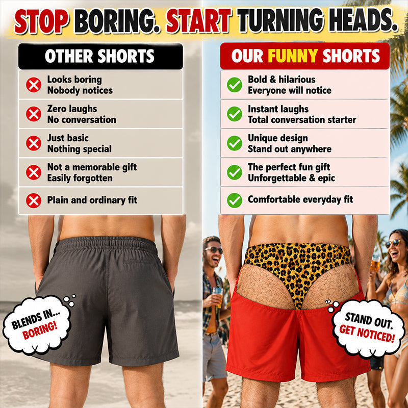 🩳 Men's Leopard Print Beach Shorts