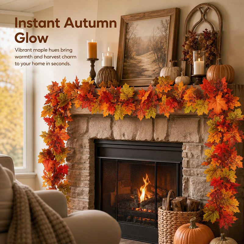 Autumn Maple Leaf Garland Decoration Set | Create a Warm Autumn Home Atmosphere