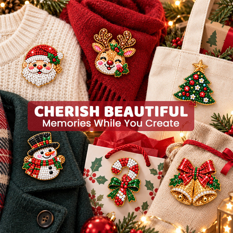DIY Diamond Painting Christmas Brooch Kit