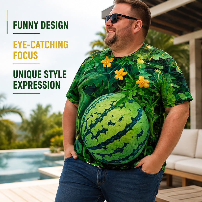 🍉 Funny Watermelon Print T-Shirt Set