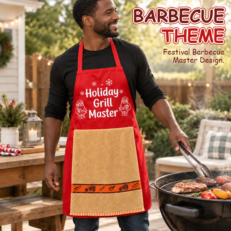 🎄🍖 Fun Christmas BBQ Apron