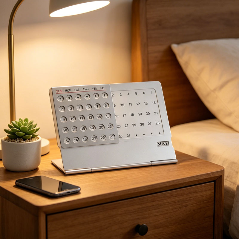 📅 Metal Perpetual Desk Calendar