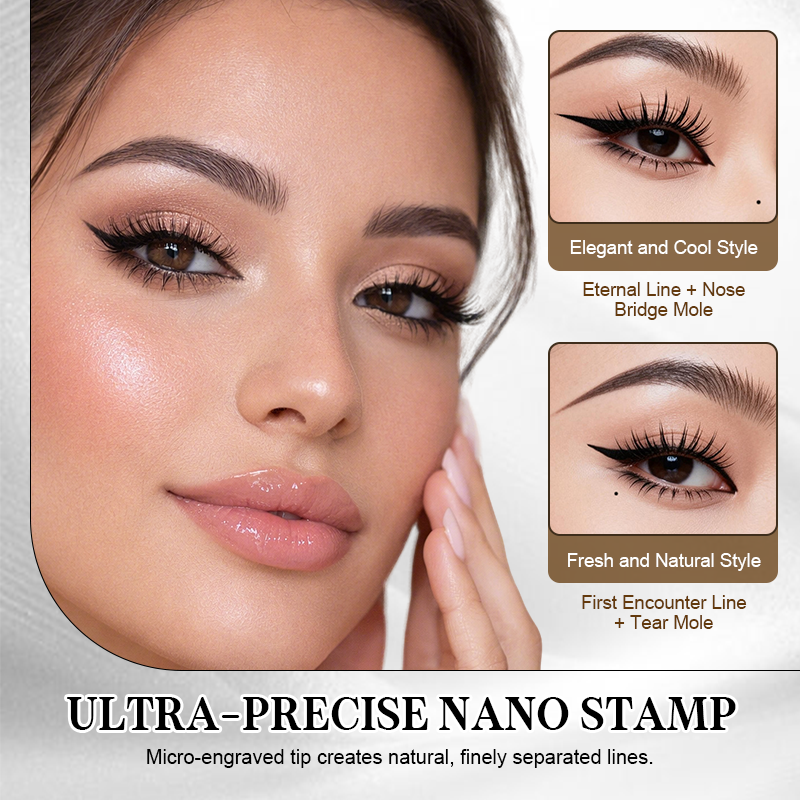 3-in-1 Portable Eye Makeup Kit: Lower Lash Stamp + Beauty Mark Dotter + Eyeliner