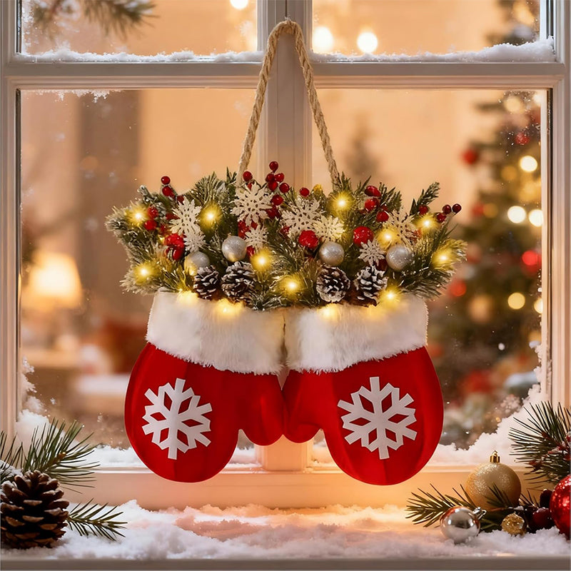 🎅 Sparkling Christmas Glove Wreath · Create a warm and cosy Christmas atmosphere