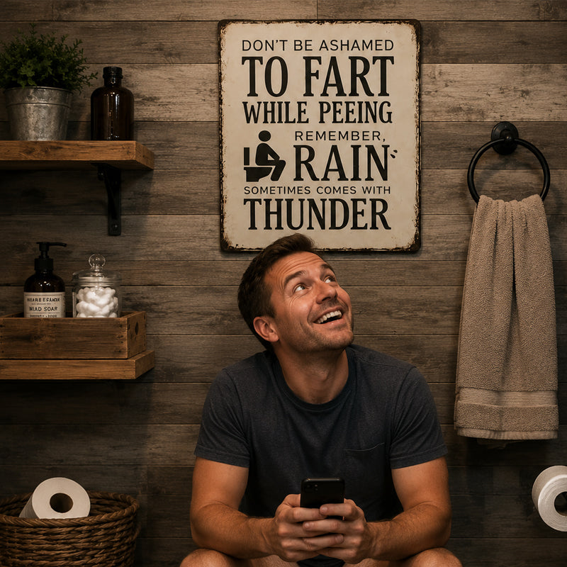 Funny Toilet Iron Sign