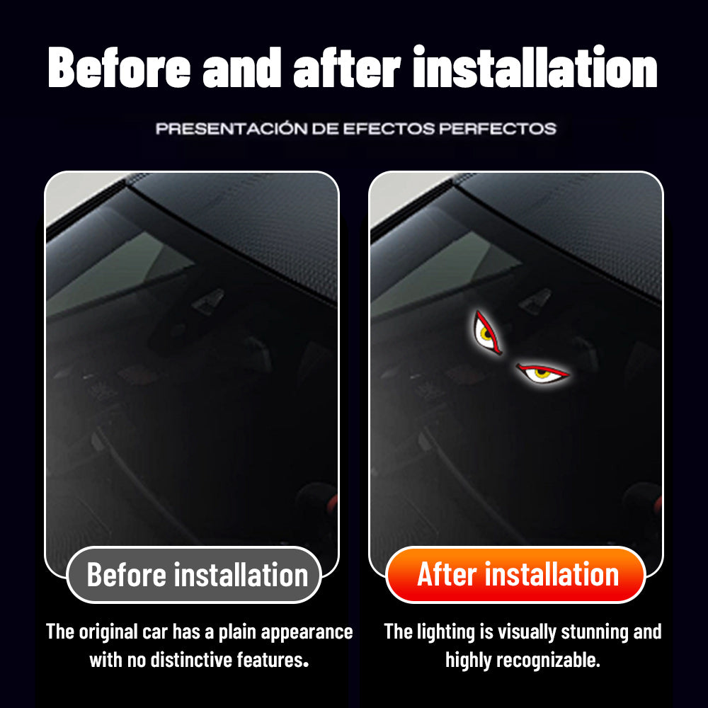 LED Demon Eye Car Light Sticker👹 — Give Your Ride a Fierce Nocturnal Identity