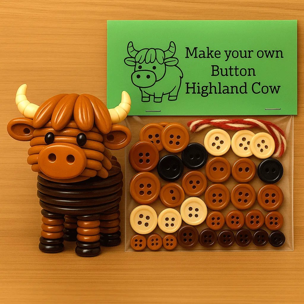 🔥50% OFF - DIY Button Highland Animal Cow Craft Kit