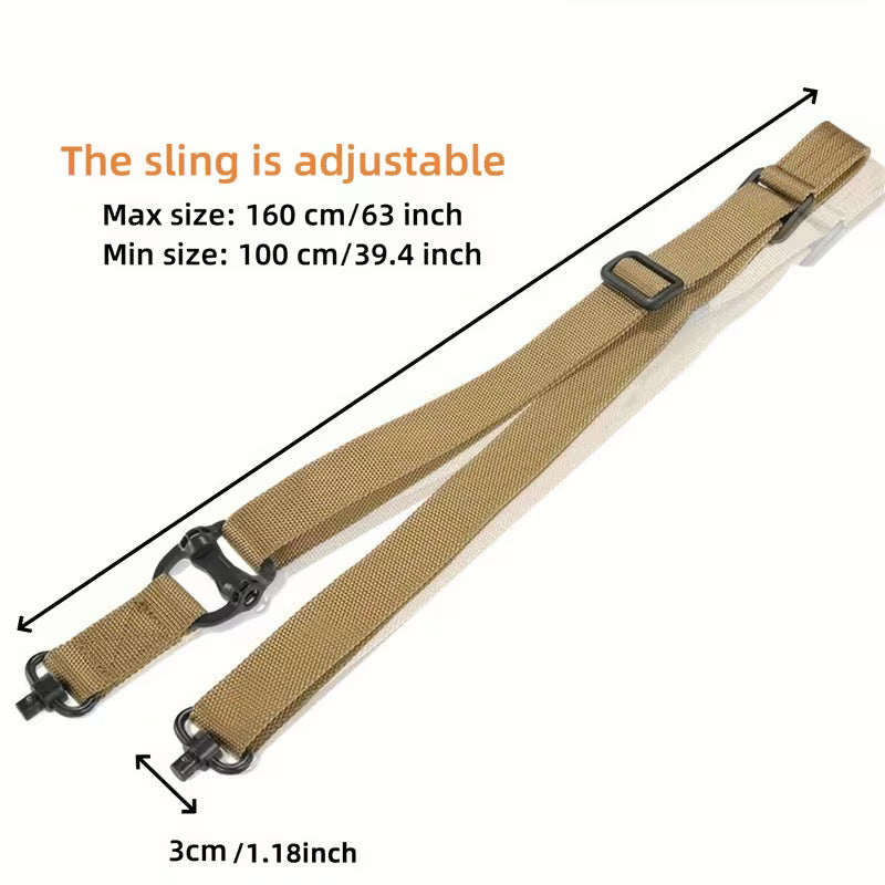 Adjustable 2-in-1 Tactical Rifle Sling – Convertible Single/Double Point with Hook