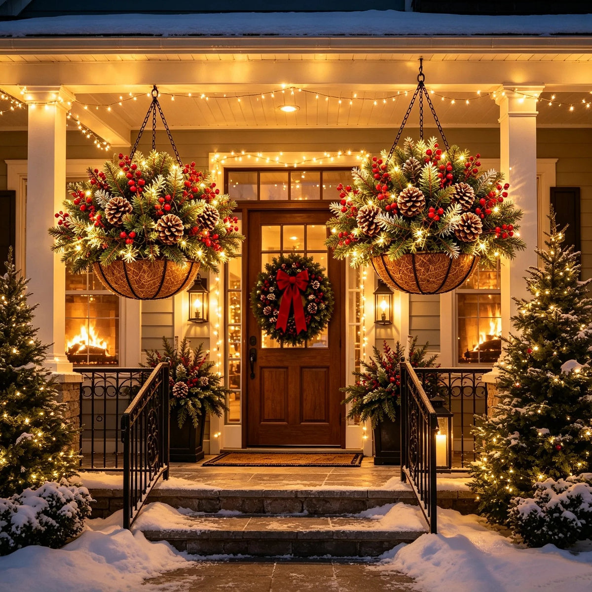 🎄 Last day: 50% OFF🏆Christmas basket with built-in lights |🎄 With built-in lights, weatherproof and maintenance-free