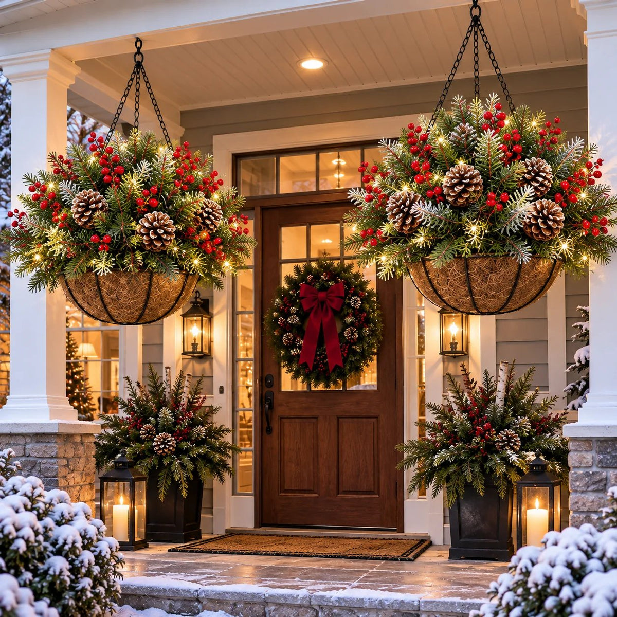 🎄 Last day: 50% OFF🏆Christmas basket with built-in lights |🎄 With built-in lights, weatherproof and maintenance-free